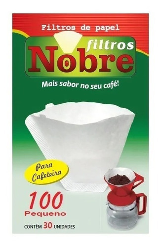 Filtro De Papel Para Café Pequeno 100 Nobre Com 30 Filtros