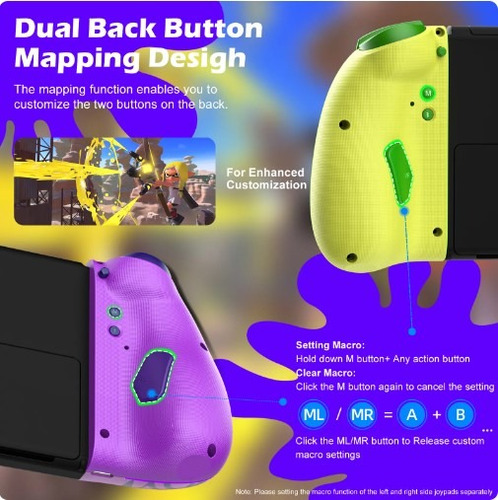Joy-pad Joy Con Iine Elite Pro Nintendo Switch Rgb Splatoon Cor Verde
