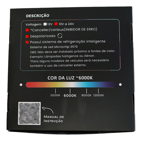 Led H4 Projetor Space All Farol Strada 2024 (30mil Lúmens)