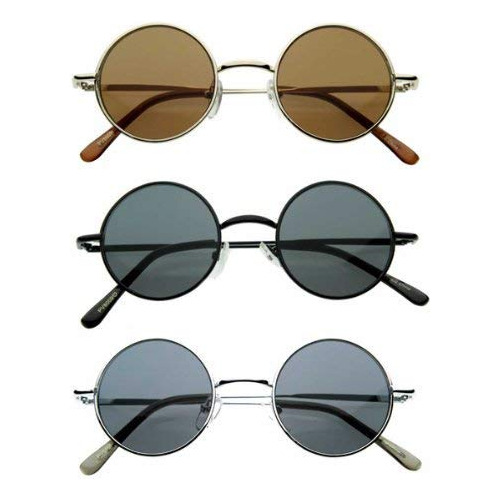 Gafas De Sol Redondas Vintage Zerouv (paquete De 3)