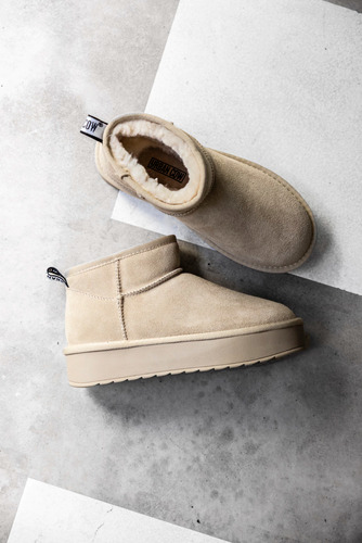 Botas Mujer Urban Cow Pander Pantubotas Con Corderito Bajas