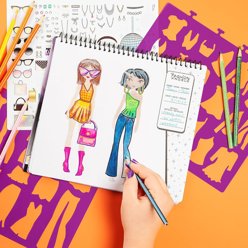 Cuaderno Libreta Diseñar De Moda Stickers Fashion Angels