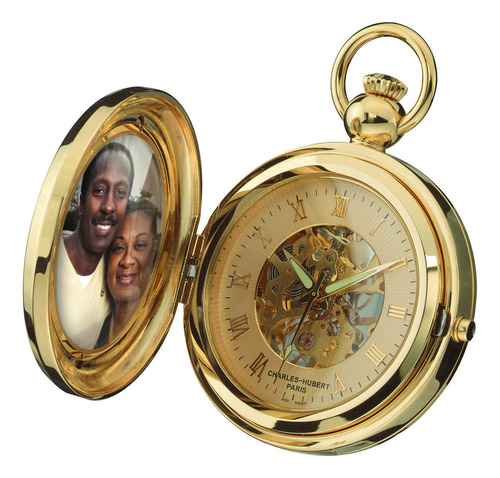Reloj De Bolsillo Charles Hubert 3848 Chapado En Oro Ews