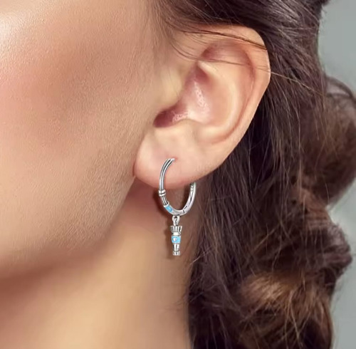 Aretes Mujer De Plata S925, Paleta De Pintor, Godete, Arte