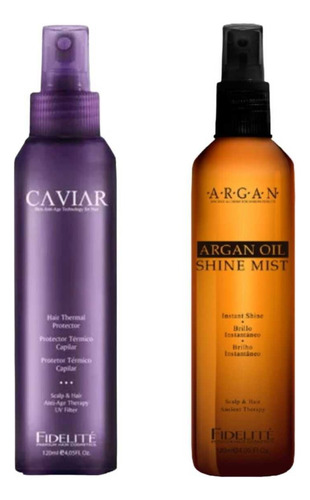 Kit 2 Protectores Thermicos Fidelite Argan Y Caviar X120ml