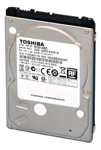 Disco Duro HD 2.5 Toshiba MQ01Abd100 Serie MQ01Abd100 de 1 TB