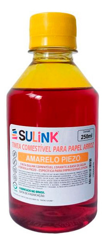 Tinta Sulink Comestível Papel Arroz Para Epson 250ml Amarelo