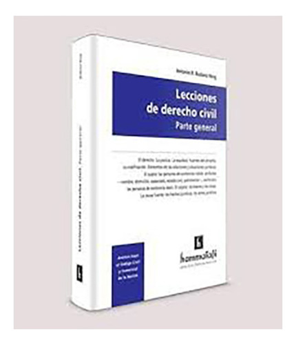 Lecciones De Derecho Civil Parte General, De Budano Roig Antonio R. Editorial Hammurabi, Tapa Blanda, Edición 2 En Español, 2019