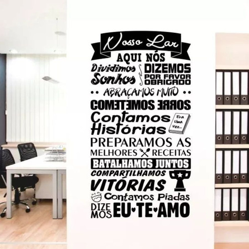 Imagem 1 de 2 de Adesivo De Parede Frases - Nosso Lar - Ideal Para Casas, Salas, Hall, Corredores