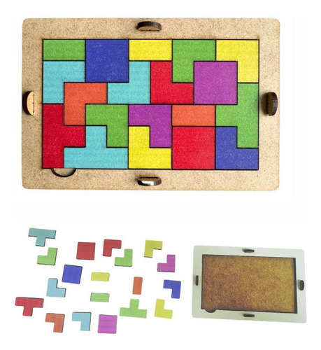 Mini Tetris Blocos Encaixar Montessori Quebra Cabeca Puzzle
