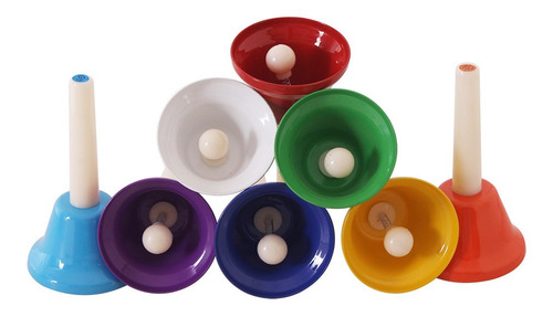 8pcs Conjunto Diatonic Handbells Cromáticas Campanas Ritmo