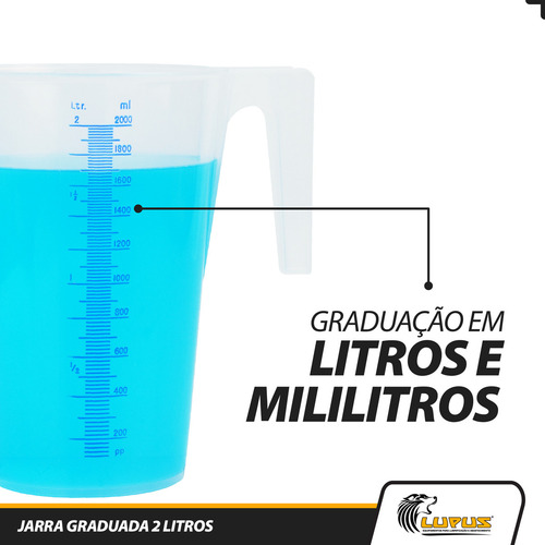 Jarra Graduada 2 Litros Polipropileno Diversos Fluidos