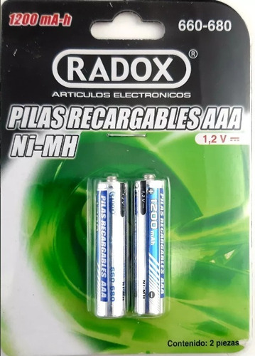 Baterías Aaa Recargables 1200 Mah Paquete De 2 - T1346