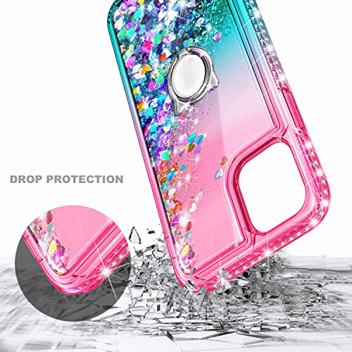 Funda Para iPhone 11 Pro Max Rosa/aqua Liquid Bling Sparkle