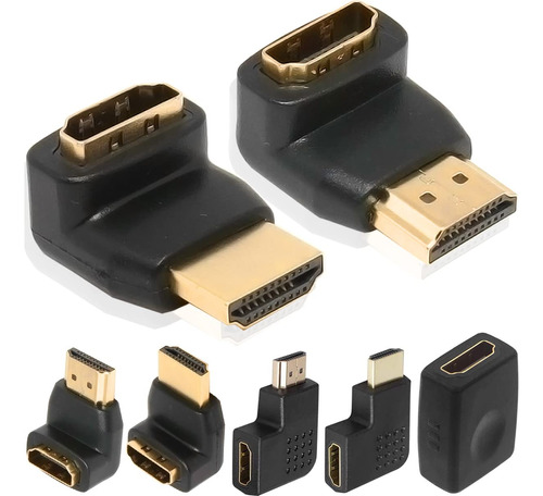 Adaptador Hdmi Macho Hembra 90 Grado Conector Angulo Recto 4