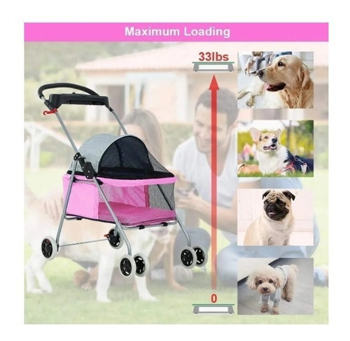Imagen 4 de 7 de Coche Para Mascotas Paseador Mascotas Plegable Impermeable