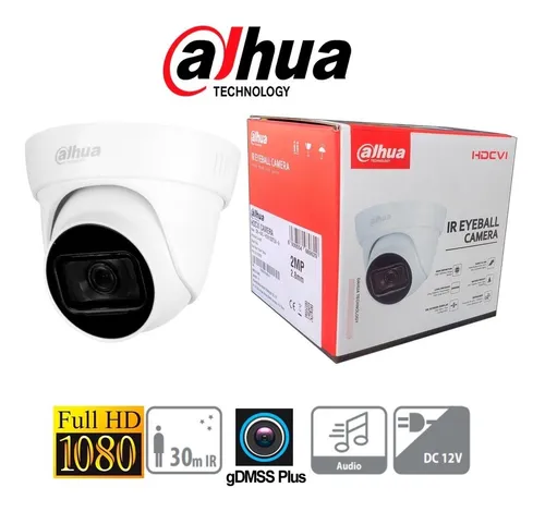 Cámara Domo Dahua De 2 Mp 30m 3.6m Audio + Accesorios
