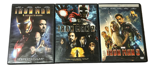 Set 3 Dvd Pelicula Iron Man 1, 2 Y 3