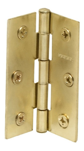 Bisagra Con Cabeza Plana 6.6 X 4.5 Cm Dorado 2 Piezas