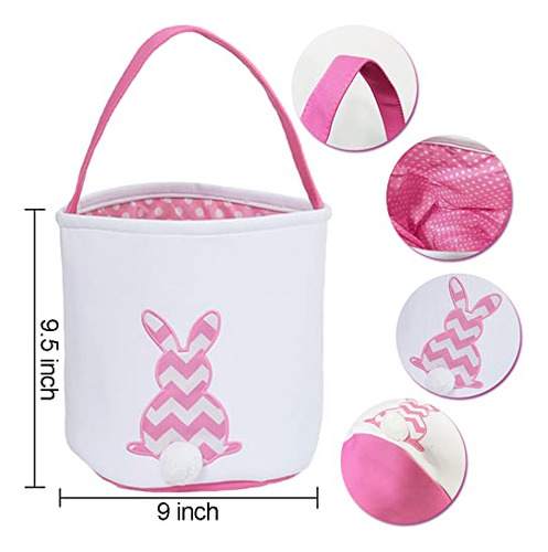 3 Pcs Canasta De Conejo De Pascua - Canasta De Huevos De