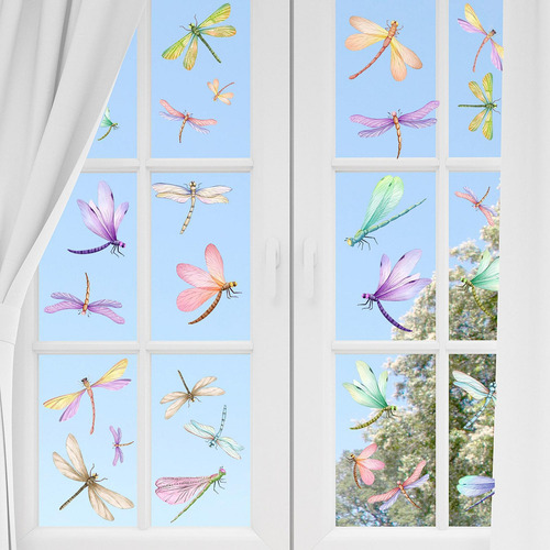 0 Pegatinas De Ventana Con Diseño De Libélula Para Armario