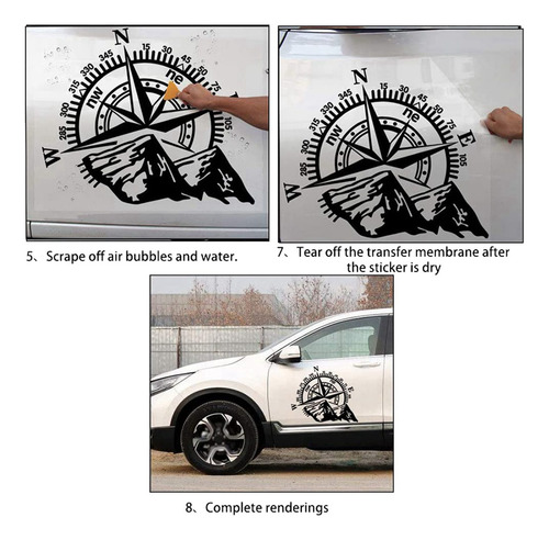 Pegatina Lateral Compass Mountain Dec Para Coche Todoterreno