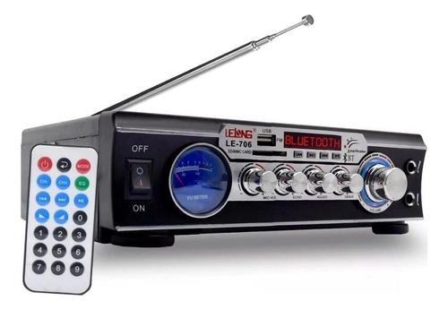 Mini Amplificador Áudio Stereo Bluetooth Karaokê Fm Mp3