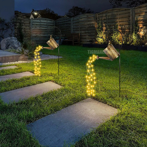 . Lámpara Solar Exterior Recargable Luz Jardin Regadera Led
