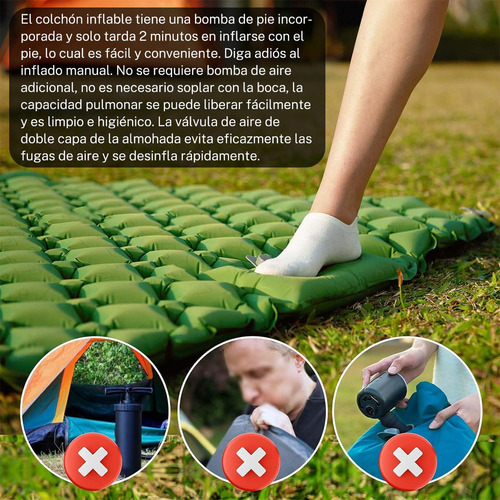 Inflable Colchón Portátil Acampar Dormir Doble Ultraligera