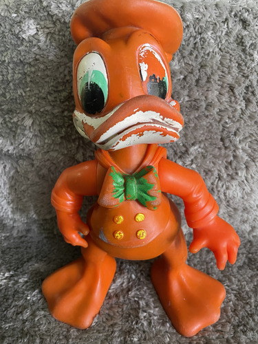 Boneco Do Pato Donald Na Cor Laranja,com Articulações Anos70 (Usado)