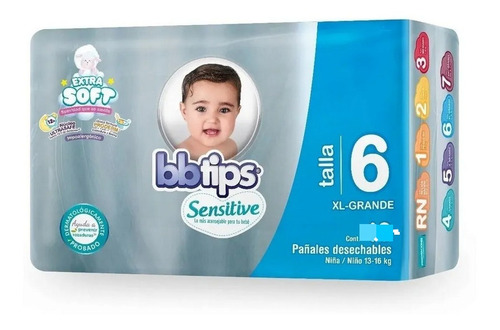 Pañales Desechables Bb Tips Etapa 6 100 Pzs