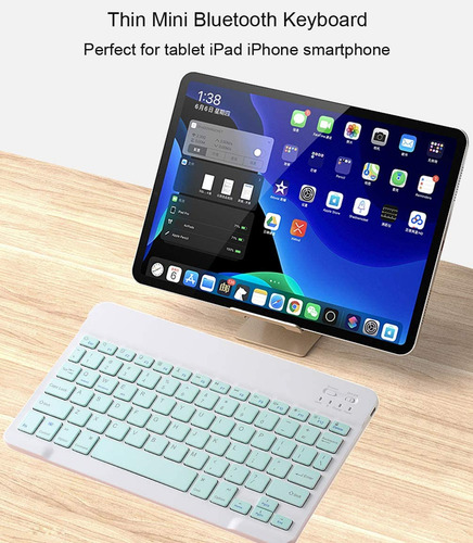 Teclado Bluetooth Acolarid Ultradelgado Recargable Verde