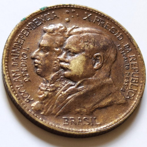 Moeda 500 Réis 1° Centenário Da Independência 1922 Sob / Fc (Usado)