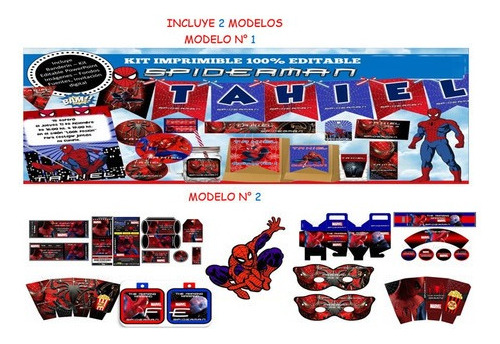 Kit Imprimible Spiderman Hombre Araña Cumpleaños Invitación