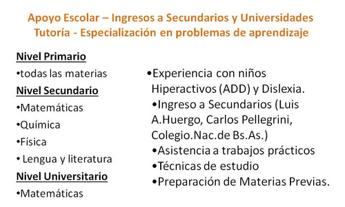 Apoyo Escolar Virtual- Matemática- Físico/química- Lengua