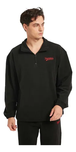 Polerón Hombre Medio Zipper Negro Fashion's Park