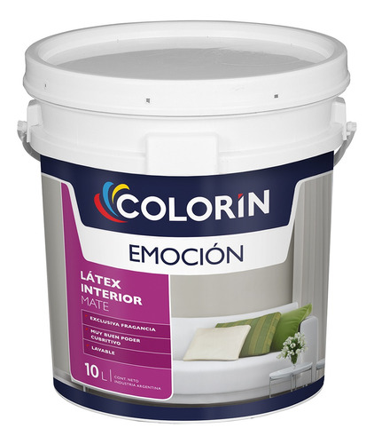 Pintura Latex Interior Blanco Mate Emocion 10 Lts Colorin