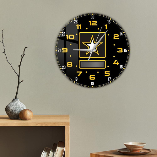 Reloj De Pared 12 Pulgadas Ejército Usa Modelo Silencioso Color De La Estructura Color Del Fondo