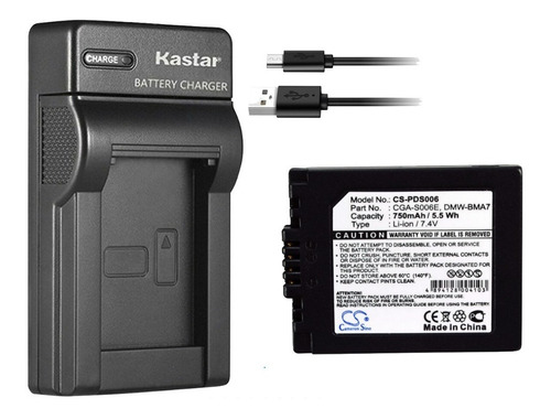 Kit Cargador Usb  + Bateria Cga-s006 P/ Fz8 Fz28 Fz30 Fz50 