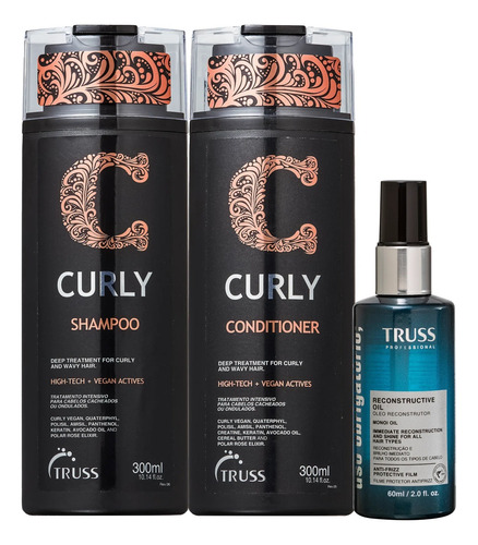 Kit Truss Curly - Sham + Cond + Uso Obrigatório Óleo 60ml