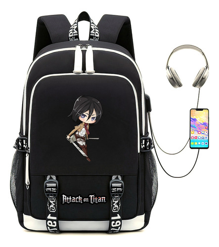 X 2024 Nuevo Ataque A Titán-mikasa Ackerman Mochila Kawaii F