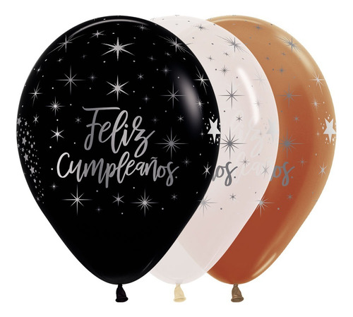 Bombas Globos Feliz Cumple R12 X50 Unidades Calidad Premium