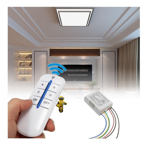 Imagem 4 de 5 de Interruptor Wireless Inteligente 4 Vias Com Controle Remoto