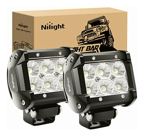 Nilight Led Light Bar 2pcs 18 w 10,2 cm Flood Conducción