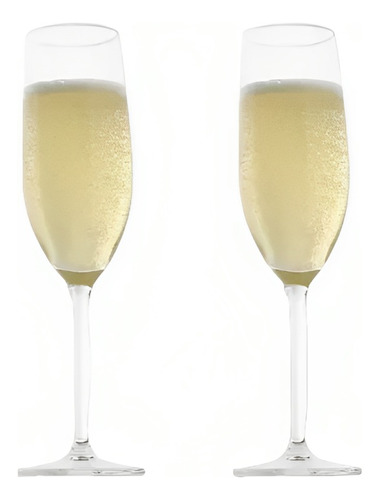 Set X 2 Copas Para Champagne De Vidrio 200 Ml