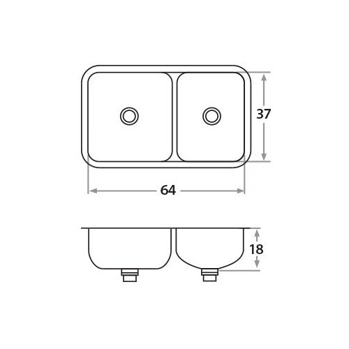 Bacha Acero Inoxidable Mi Pileta Cocina Doble bajo mesada 305