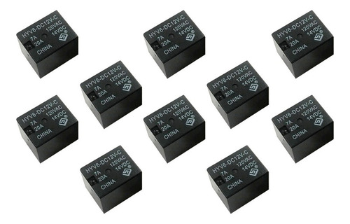 10pcs Mini Relés De Potencia General Hyv6-dc12v-c 12v 5pin