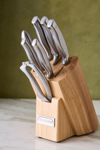 Juego De Cuchillos Cocina Taco De Madera Con Tijera 7 Piezas