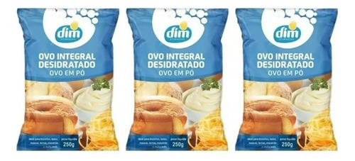 Combo Fitness 750gr Ovo Integral Desidratado Dim 3 Pct 250 G