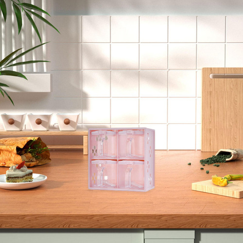 Caja De Condimento De Frascos Con Mango Y Cuchara De Rosa